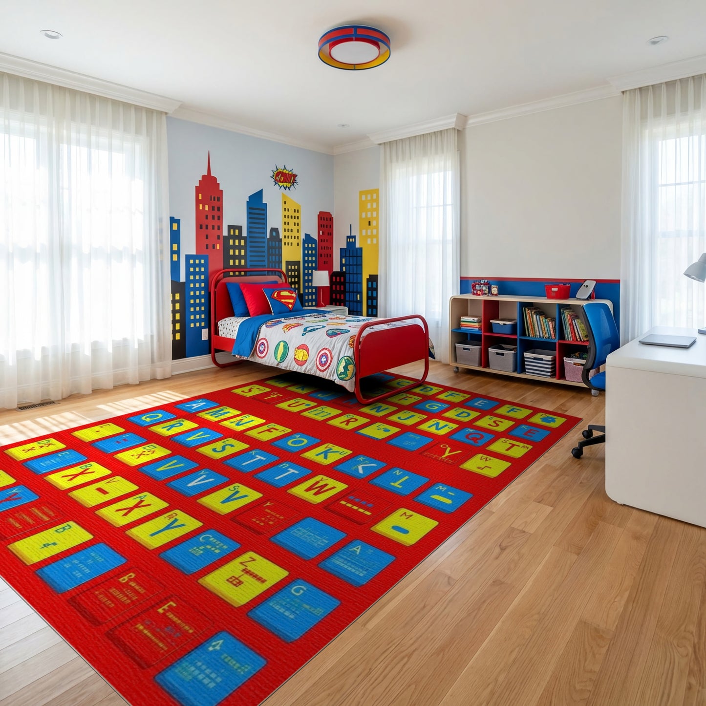 Playful Colorful Alphabet Blocks Rug