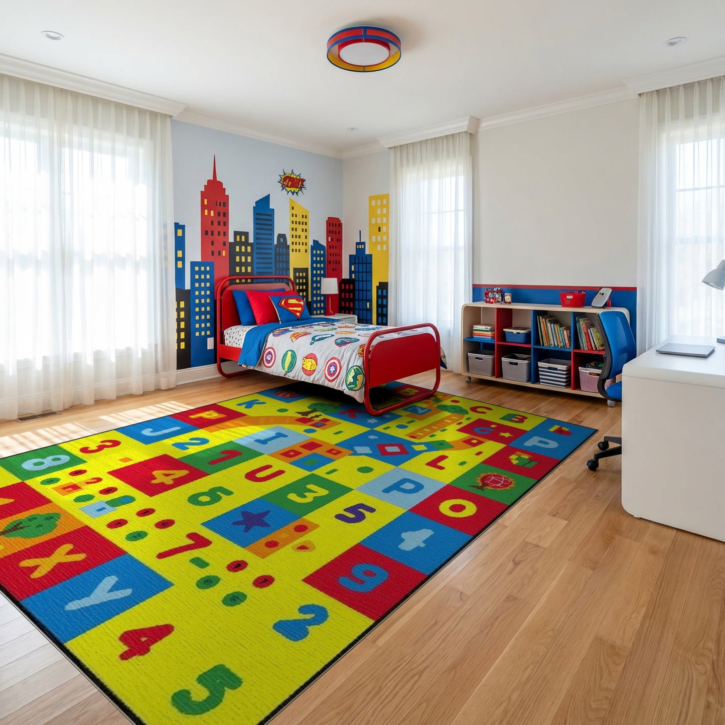 Playful Alphabet Numbers Road Rug