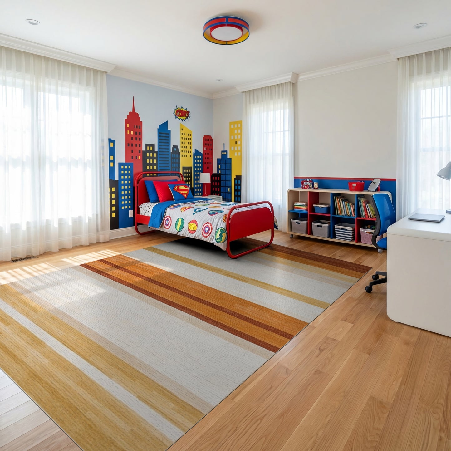 Warm Horizontal Gradient Stripes Rug