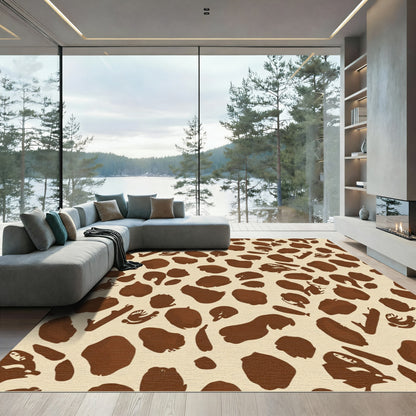Brown Giraffe Spots Scatter Rug
