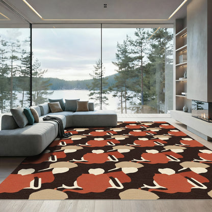 Earthy Terracotta Abstract Forms Rug