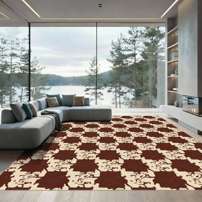 Chocolate Houndstooth Textured Rug