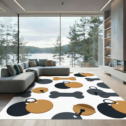 Playful Bone and Bell Graphic Rug