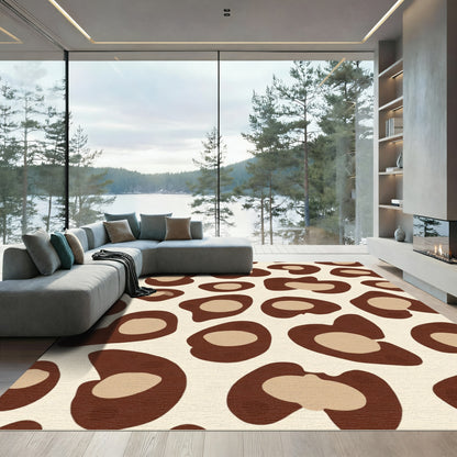 Rich Brown Leopard Spots Rug
