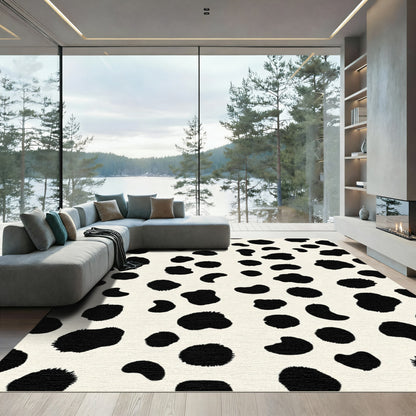 Black Ochre Spotty Polka Dot Rug
