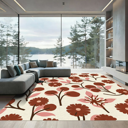 Sweet Retro Floral Bloom Rug