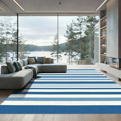 Classic Blue Stripe Accents Rug