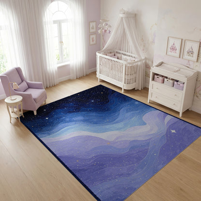 Starry Wavy Blue Purple Rug