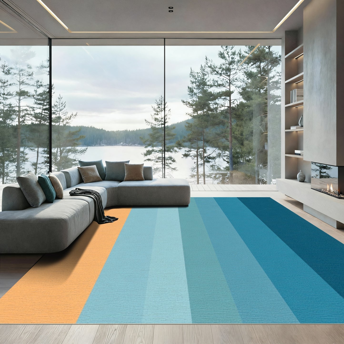 Ocean Breeze Vertical Color Block Rug