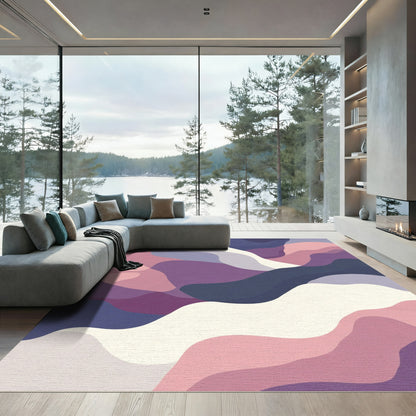 Amethyst Blush Wavy Abstract Rug