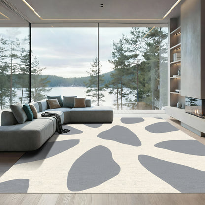 Modern Grey Organic Spots Rug