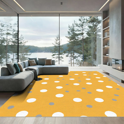 Orange White Gray Polka Dot Scatter Rug
