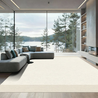 Warm Beige Contemporary Abstract Rug