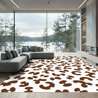 Brown Organic Spotty Composition Rug