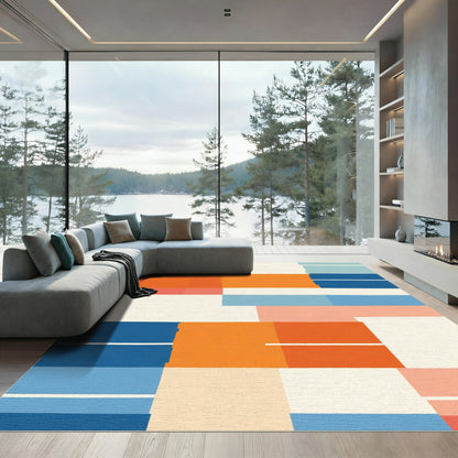 Abstract Geometric Color Block Rug