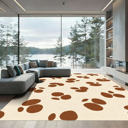 Cream Brown Spot Cluster Rug