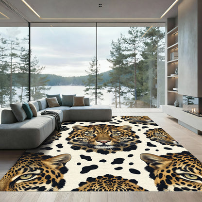 Leopard Face Cream Black Spot Rug