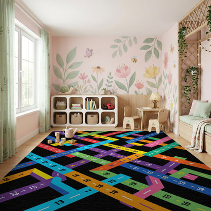 Modern Multicolor Intersecting Lines Rug