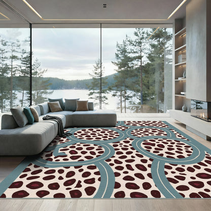 Leopard Spots Interlocking Circles Rug