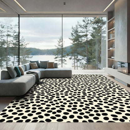 Cream Black Speckle Spotting Rug