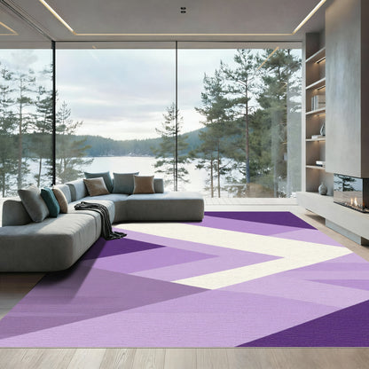 Purple Geometric Chevron Angle Rug