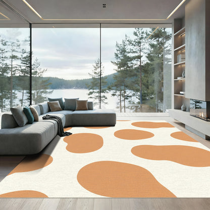 Orange Brown Organic Blob Rug