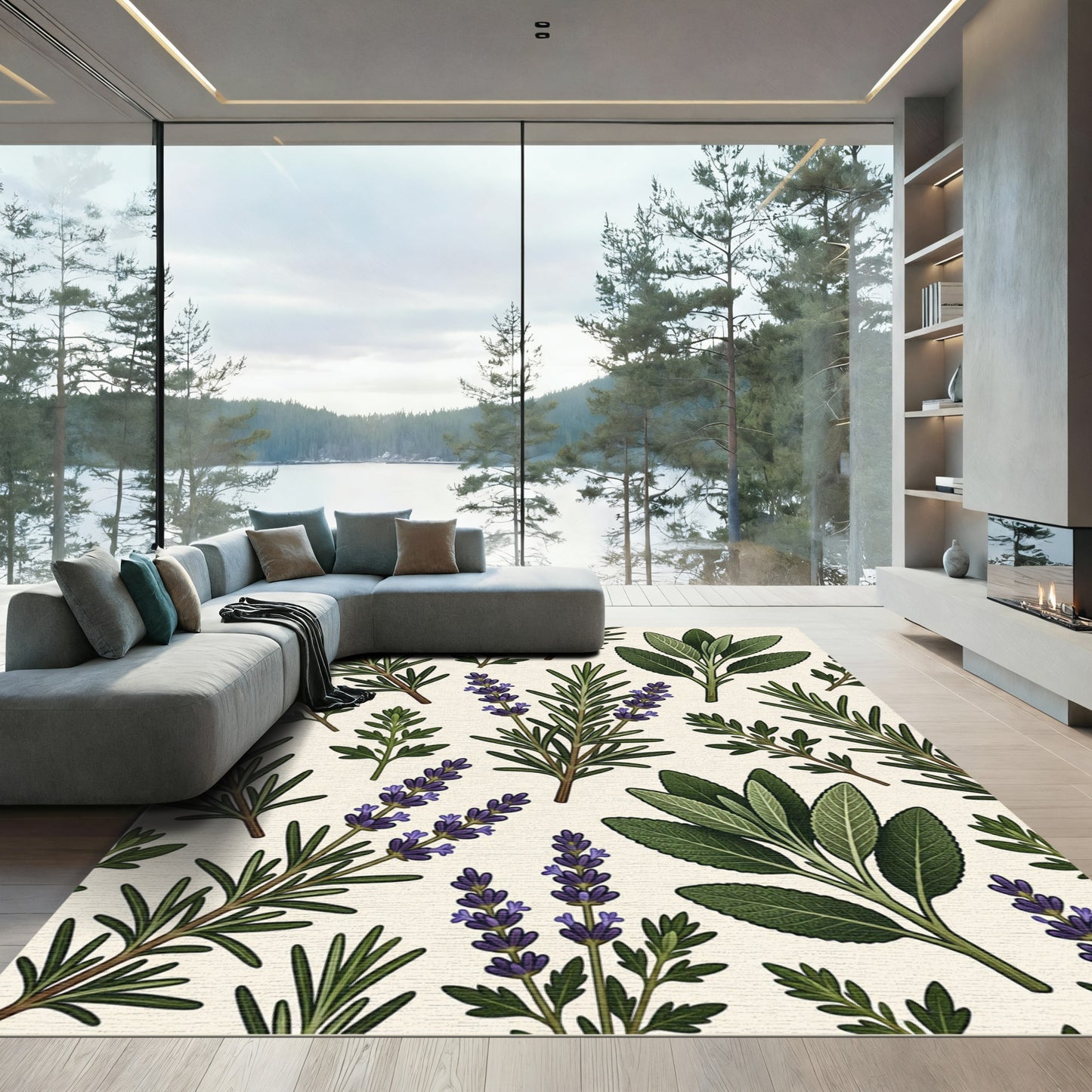Herbal Garden Collection Lavender Sage Rug