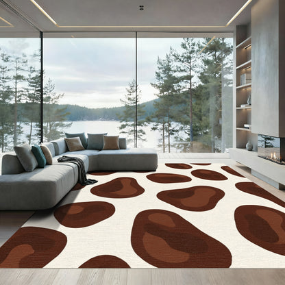 Brown Spots Abstract Shape Rug