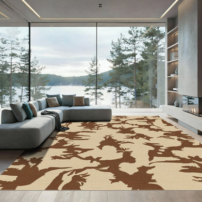 Desert Camo Brown Natural Shapes Rug