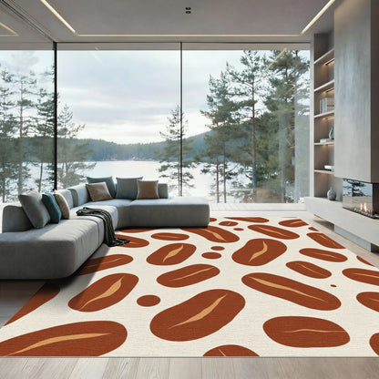 Brown Coffee Bean Scatter Rug