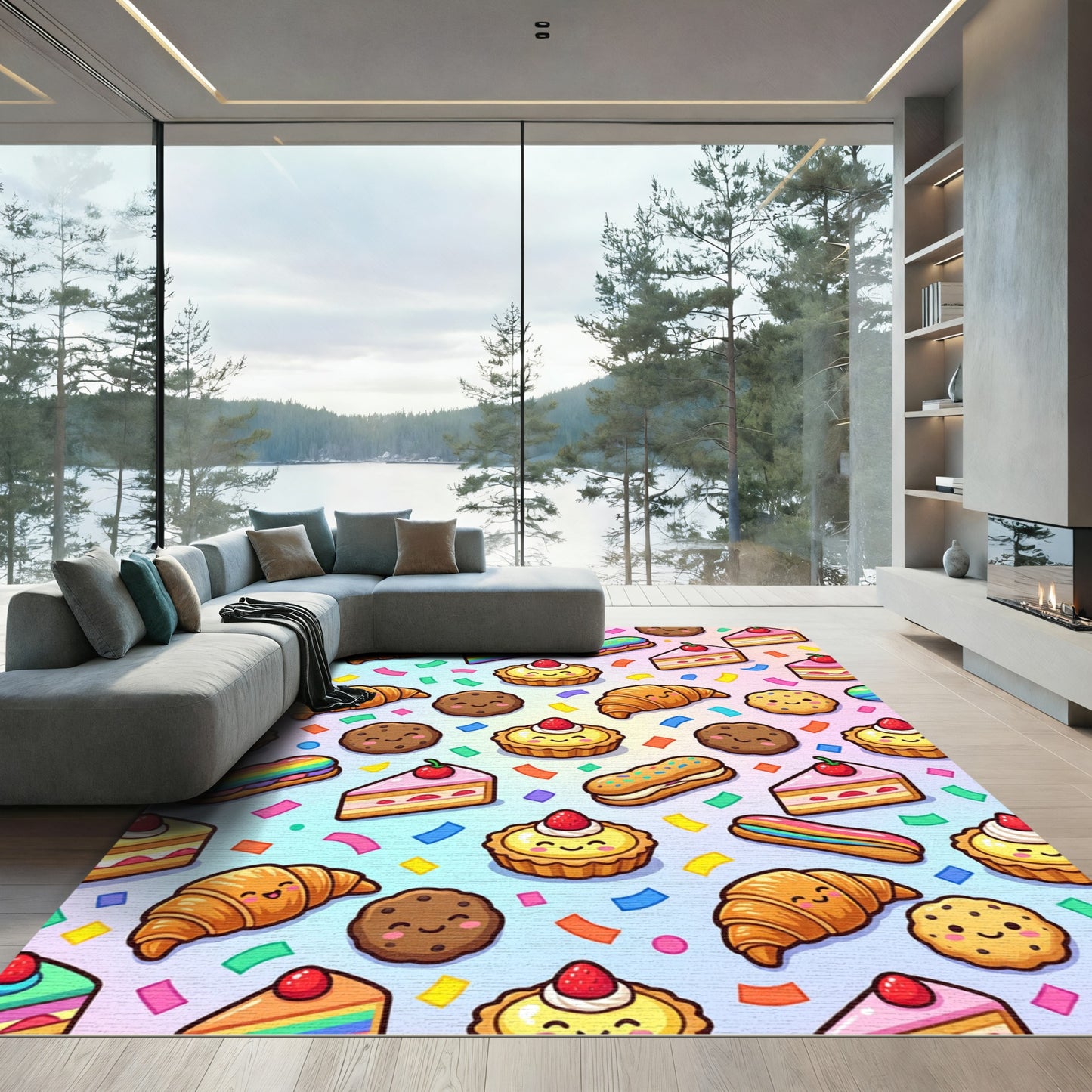Cheerful Pastel Treats and Sweet Confetti Rug
