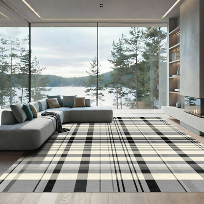 Classic Tartan Stripe Neutral Palette Rug