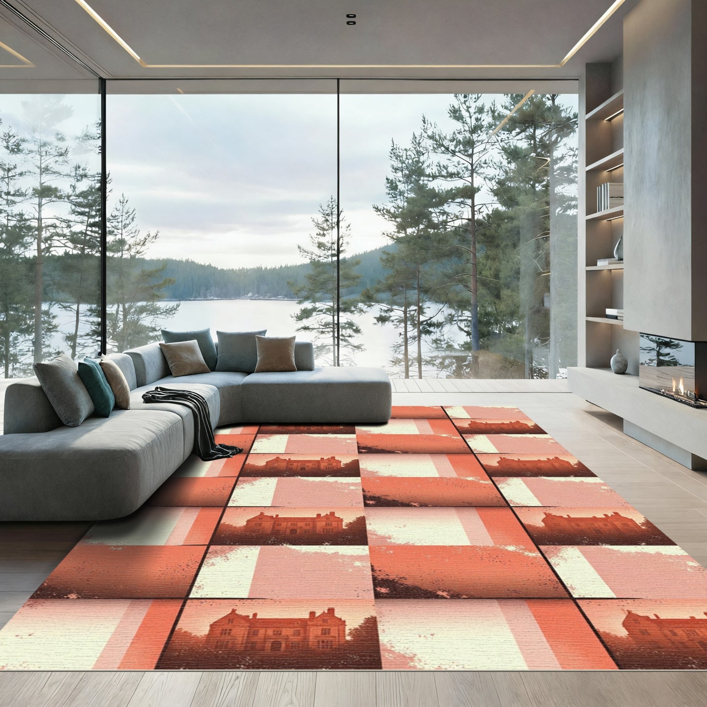 Vintage Chateau Abstract Brushstroke Rug