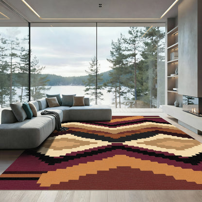 Muted Earth Toned Diamond Chevron Rug