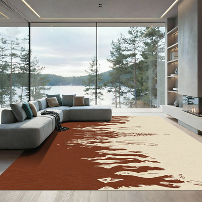 Brocade Stripe Crimson Cream Rug