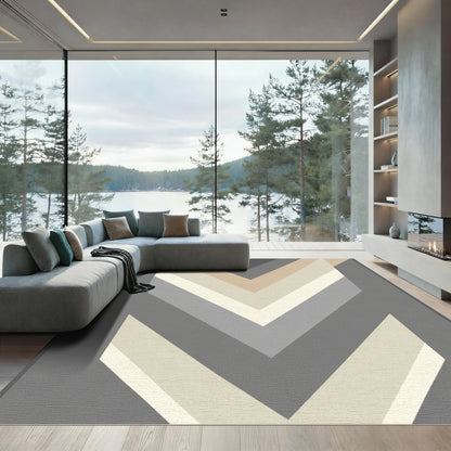 Chevron Stripes Neutral Tone Area Rug