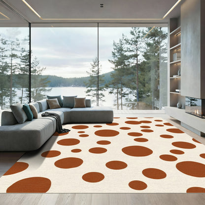 Brown Polka Dot Organic Scatter Rug