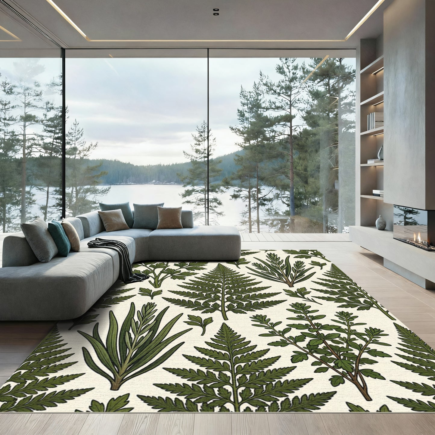 Fern and Herb Garden Botanical Meadow Rug