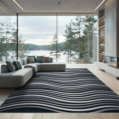 Silver Wave Contemporary Modern Rug