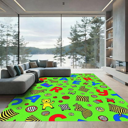 Vibrant Primary Alphabet Zoo Rug