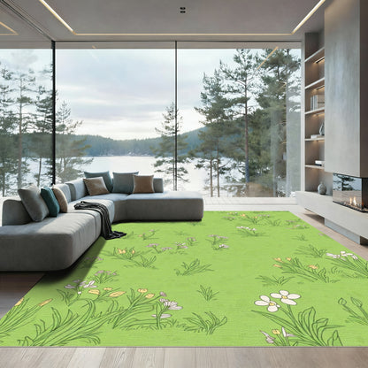 Spring Meadow Floral Field Rug