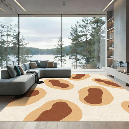 Organic Brown And Tan Blob Rug