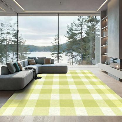 Soft Yellow Gingham Checkmate Rug
