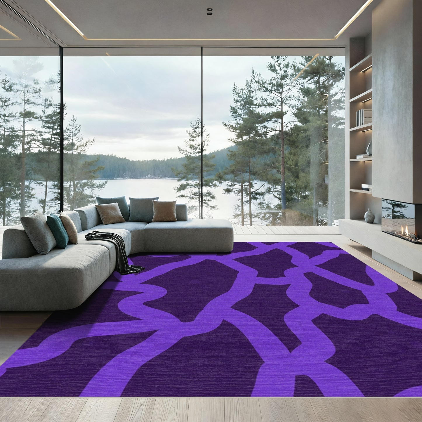 Amethyst Swirl Organic Intertwine Rug