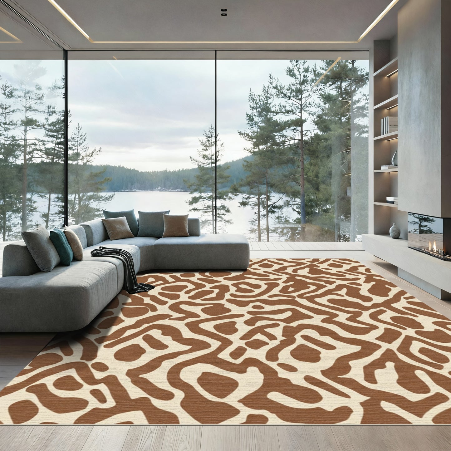 Sienna Abstract Organic Flow Rug