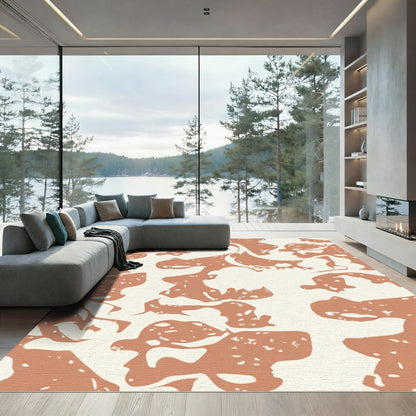 Terracotta Organic Abstract Shapes Rug