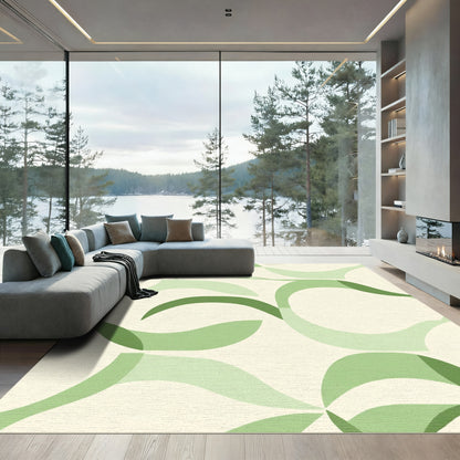 Verdant Swirl Abstract Shapes Rug