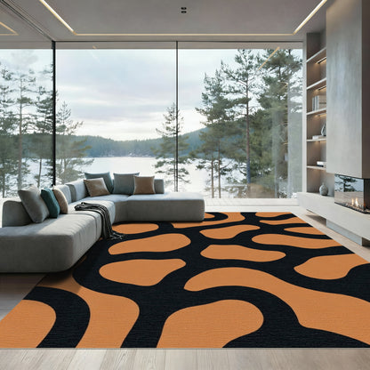 Caramel Black Organic Flow Rug
