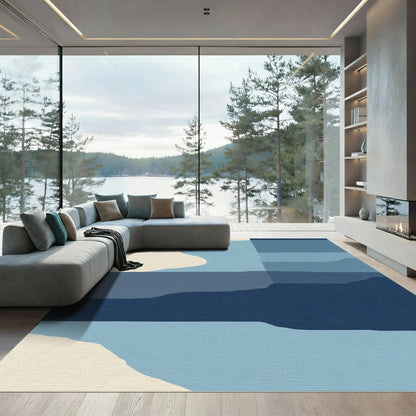 Coastal Blue Layered Landscape Rug