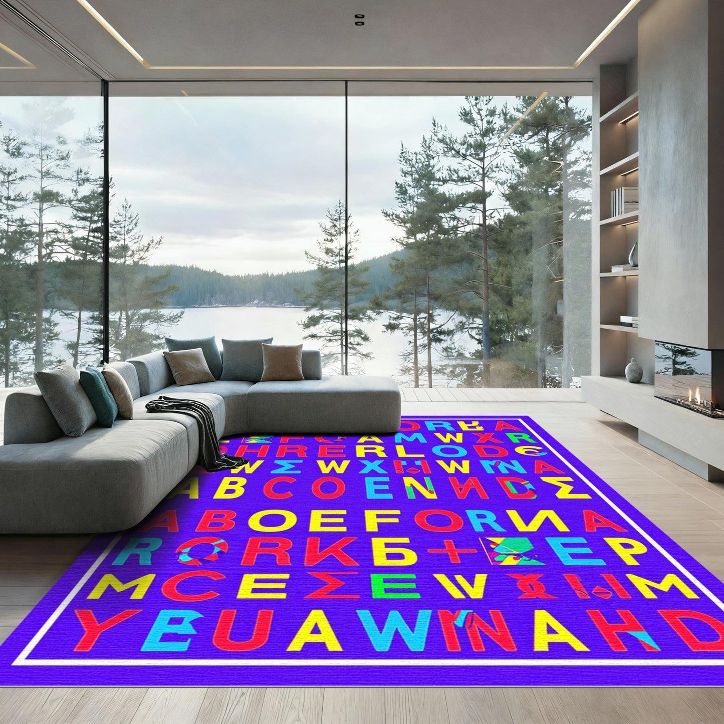 Bold Alphabet Collage Vivid Rug